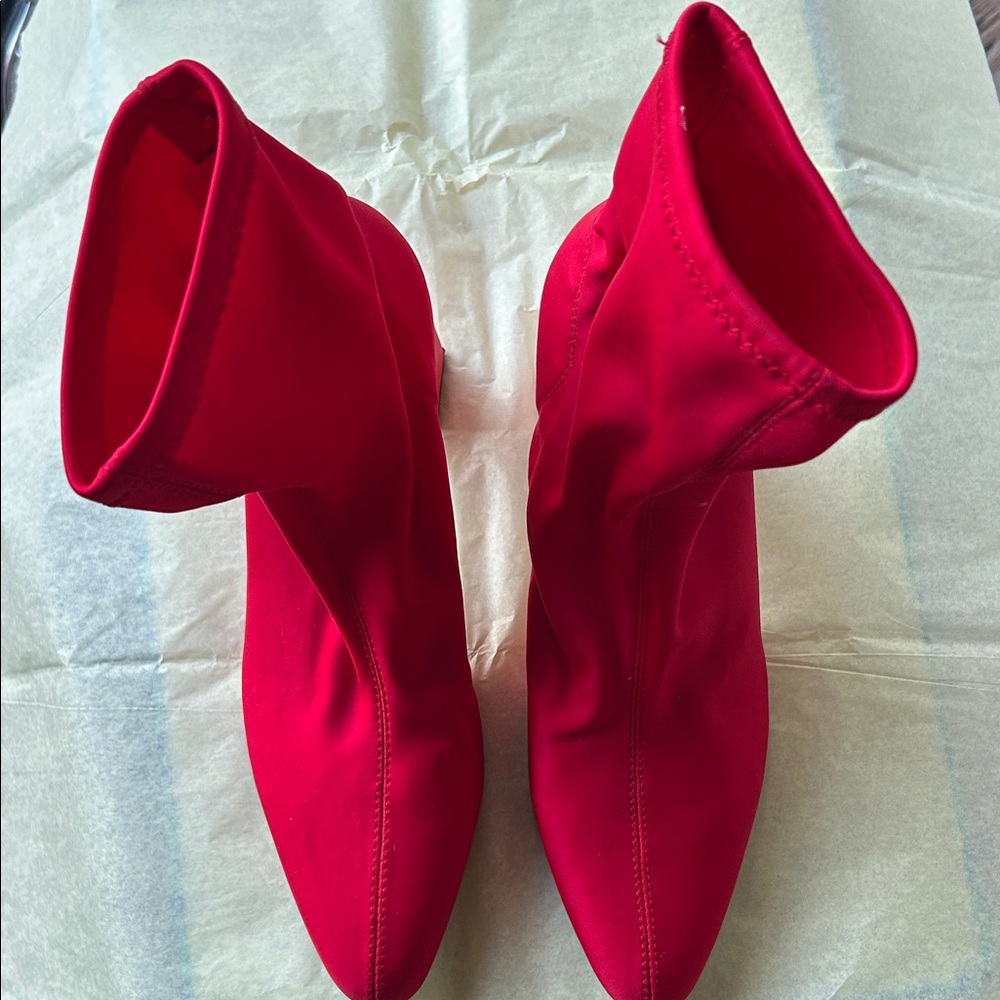 Zara Vibrant Red Ankle Boots